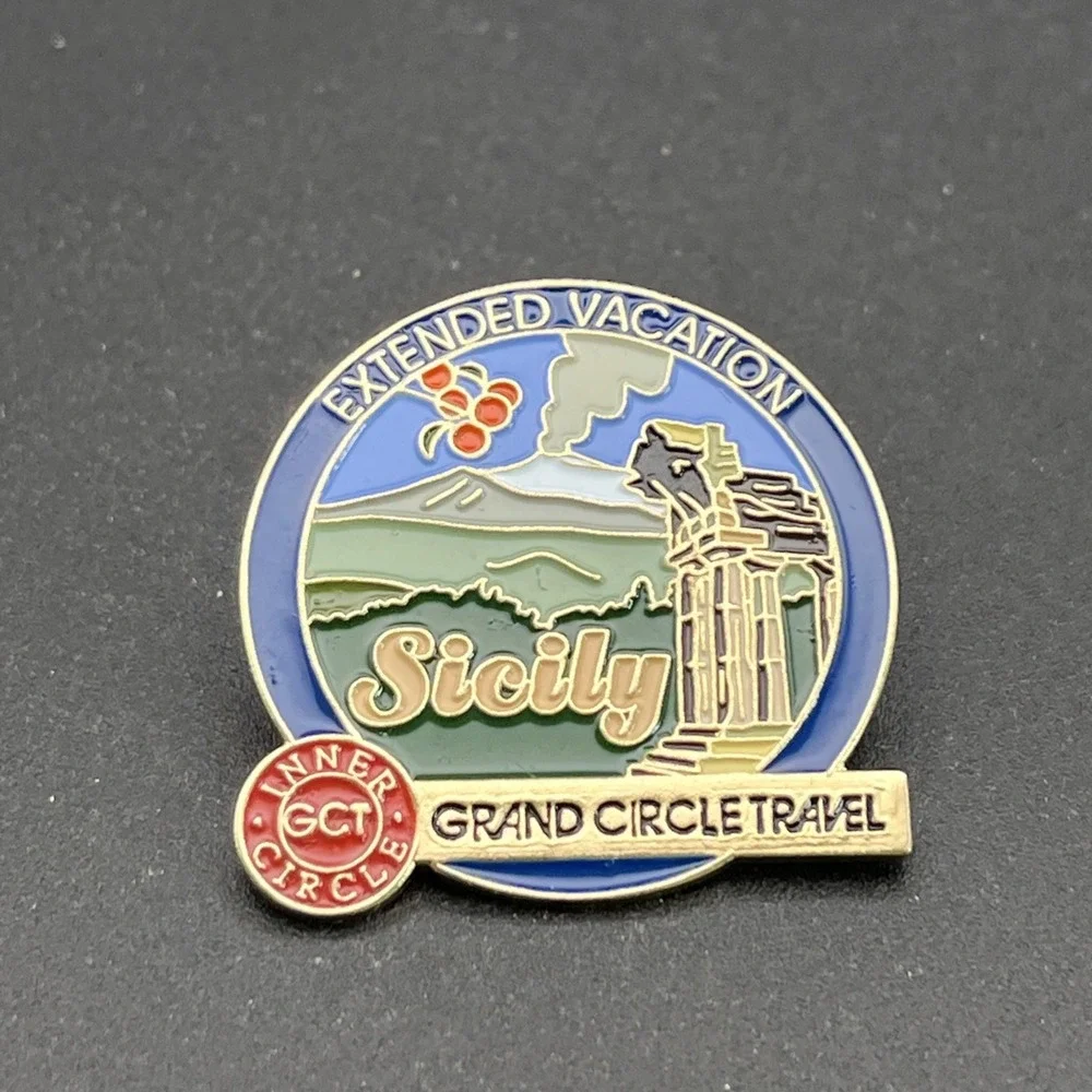 Grand Circle Travel Extended Vacation Sicily Italy Lapel Hat Pin